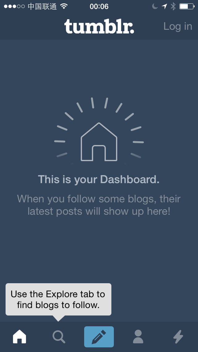 Tumblr Home Empty