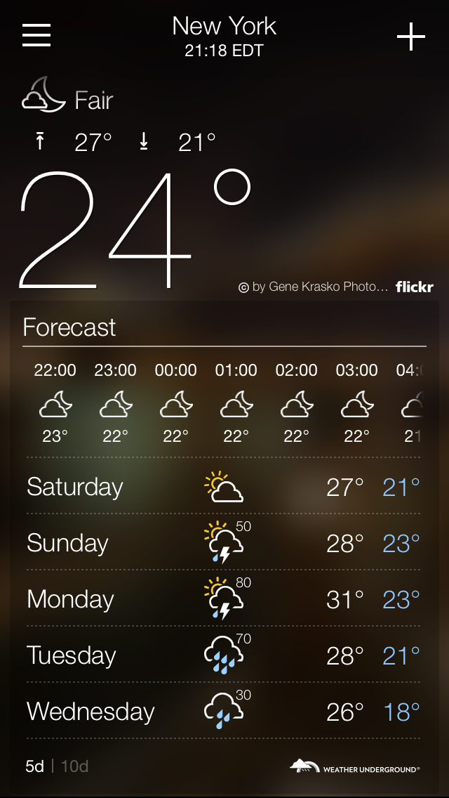Yahoo Weather Content
