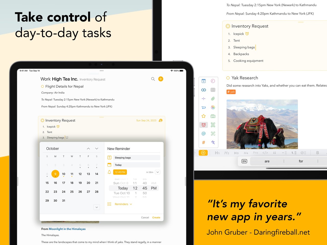 Agenda: Notes meets Calendar iPad screenshot 4