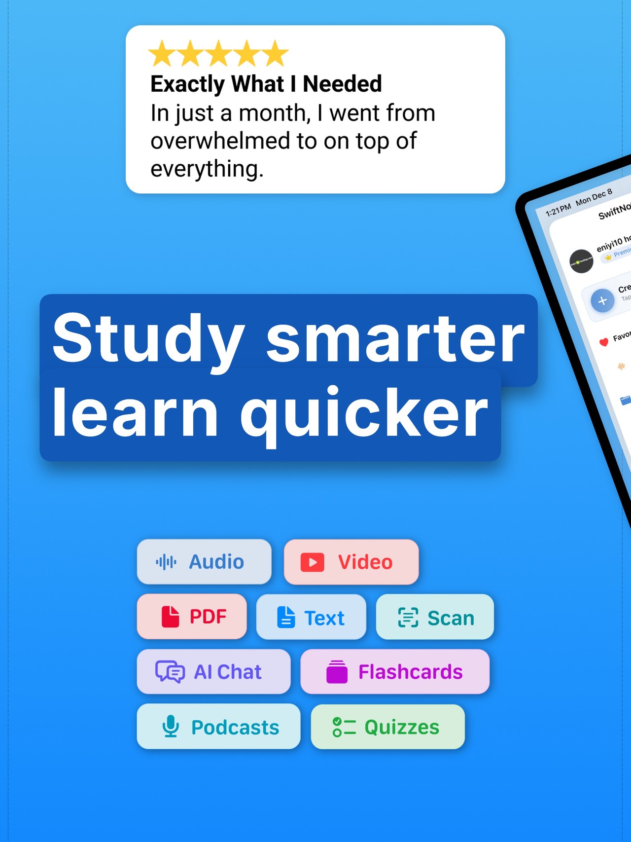 AI Note Taker: SwiftNote iPad screenshot 1