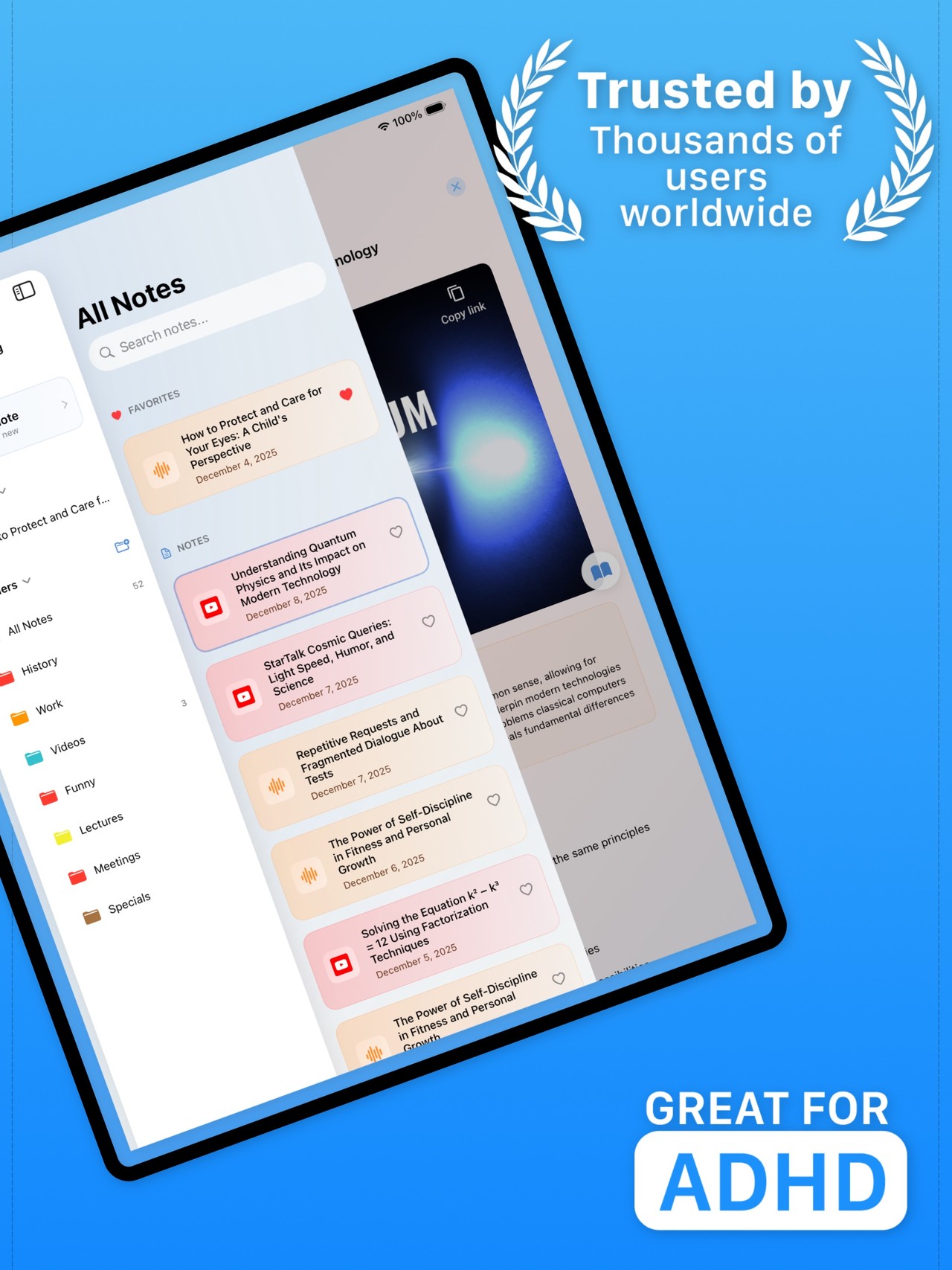 AI Note Taker: SwiftNote iPad screenshot 2