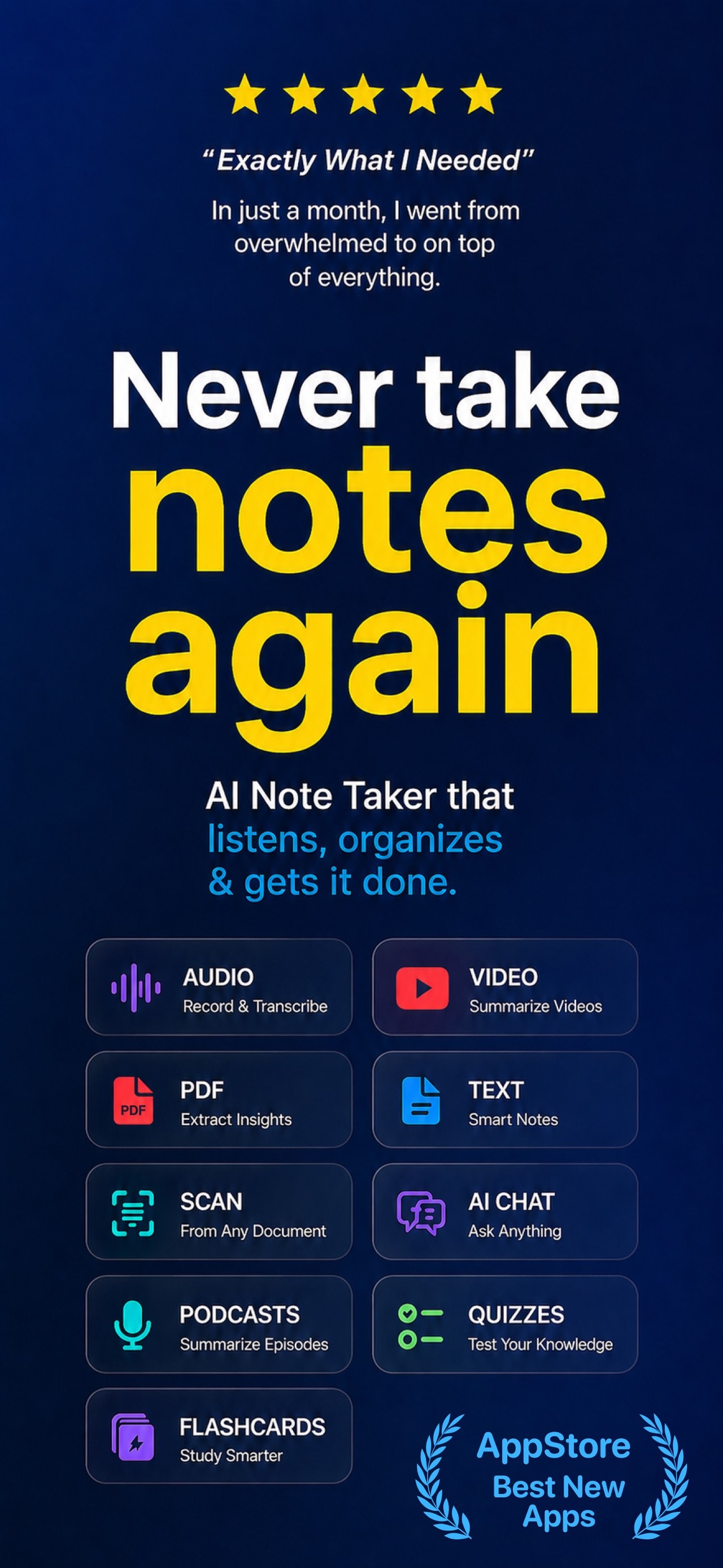 AI Note Taker: SwiftNote iPhone screenshot 1