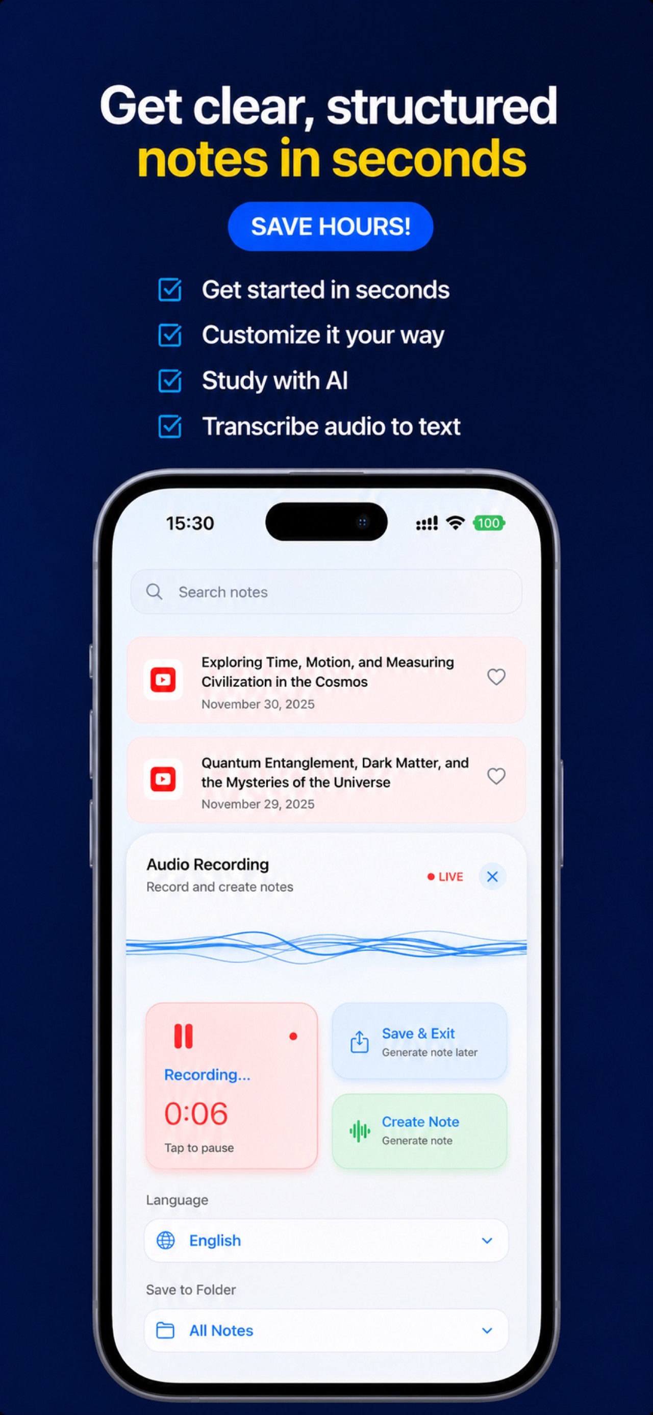 AI Note Taker: SwiftNote iPhone screenshot 4