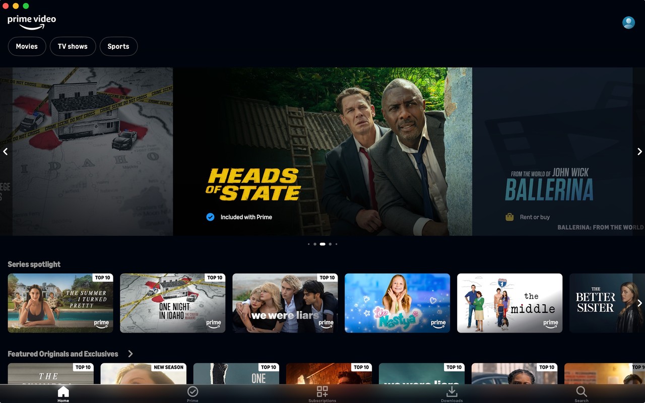 Amazon Prime Video Mac screenshot 1