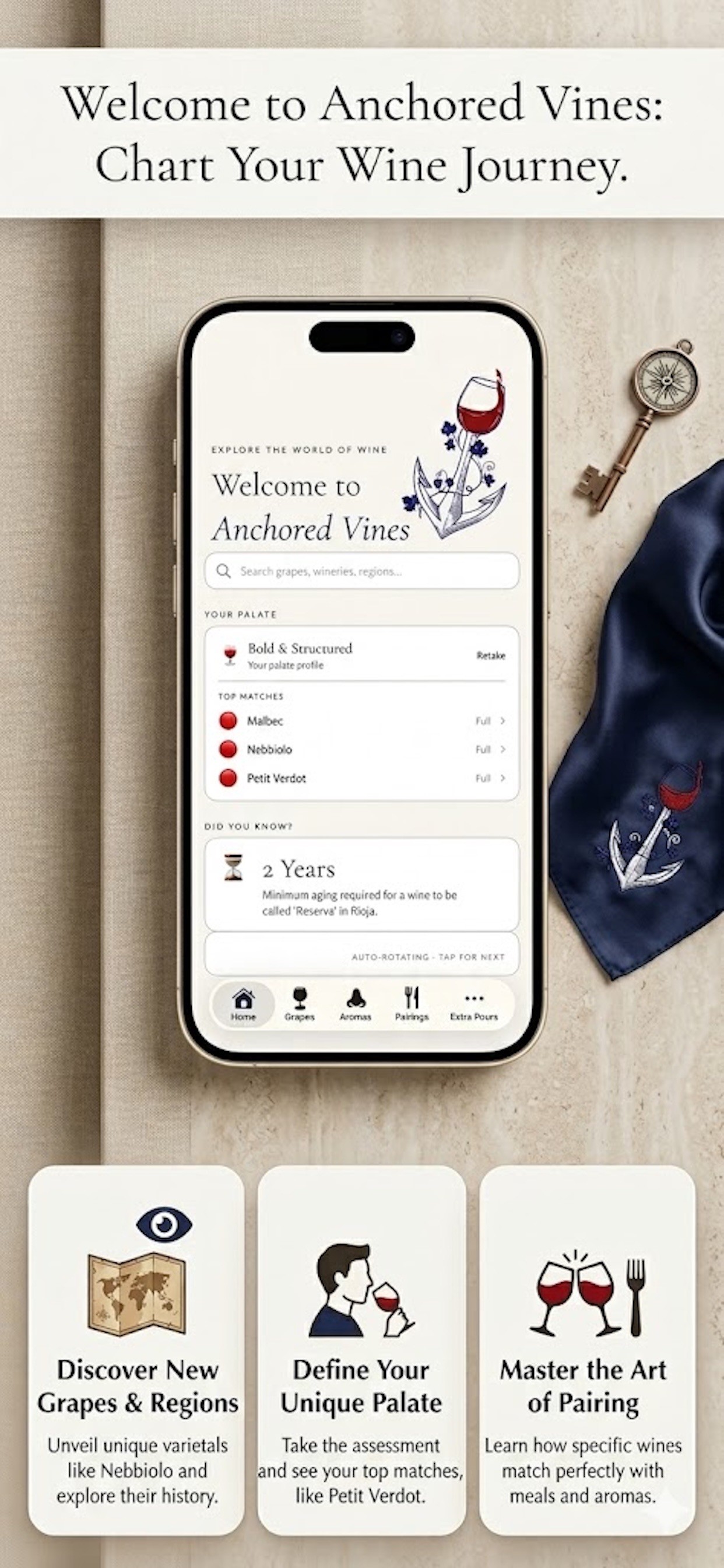 Anchored Vines: Wine Companion iPhone screenshot 1