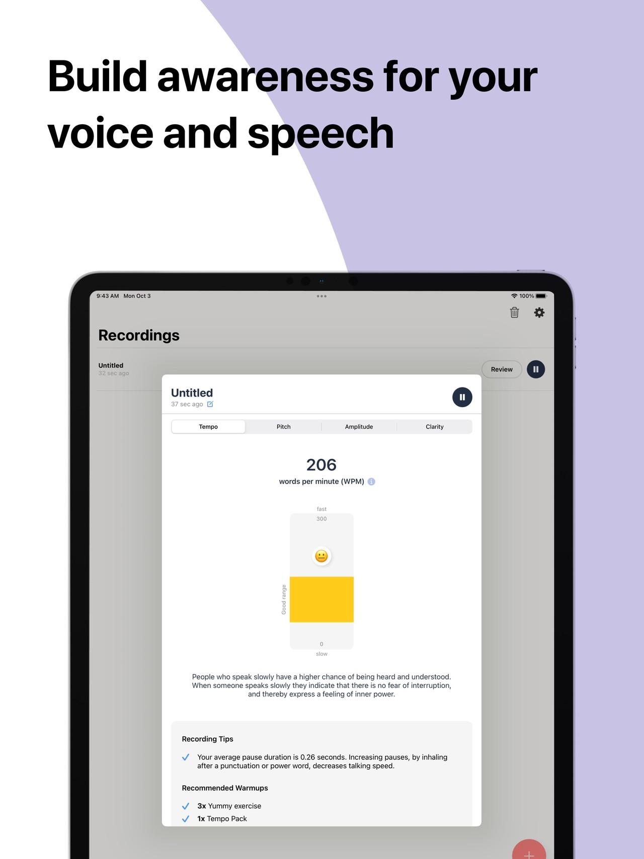 Astound - Voice & Speech Coach iPad screenshot 5