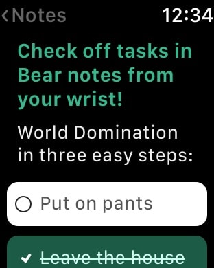 Bear - Markdown Notes Apple Watch screenshot 4