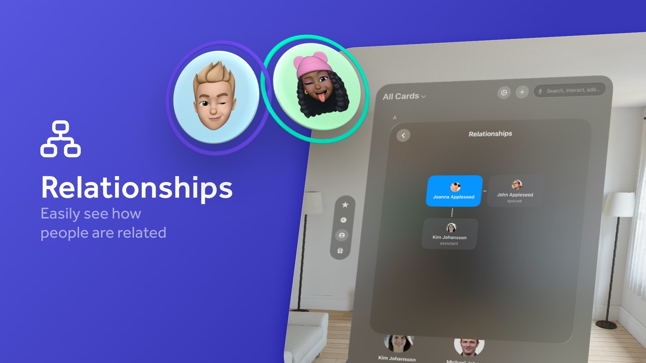 Cardhop Contacts Apple Vision screenshot 3