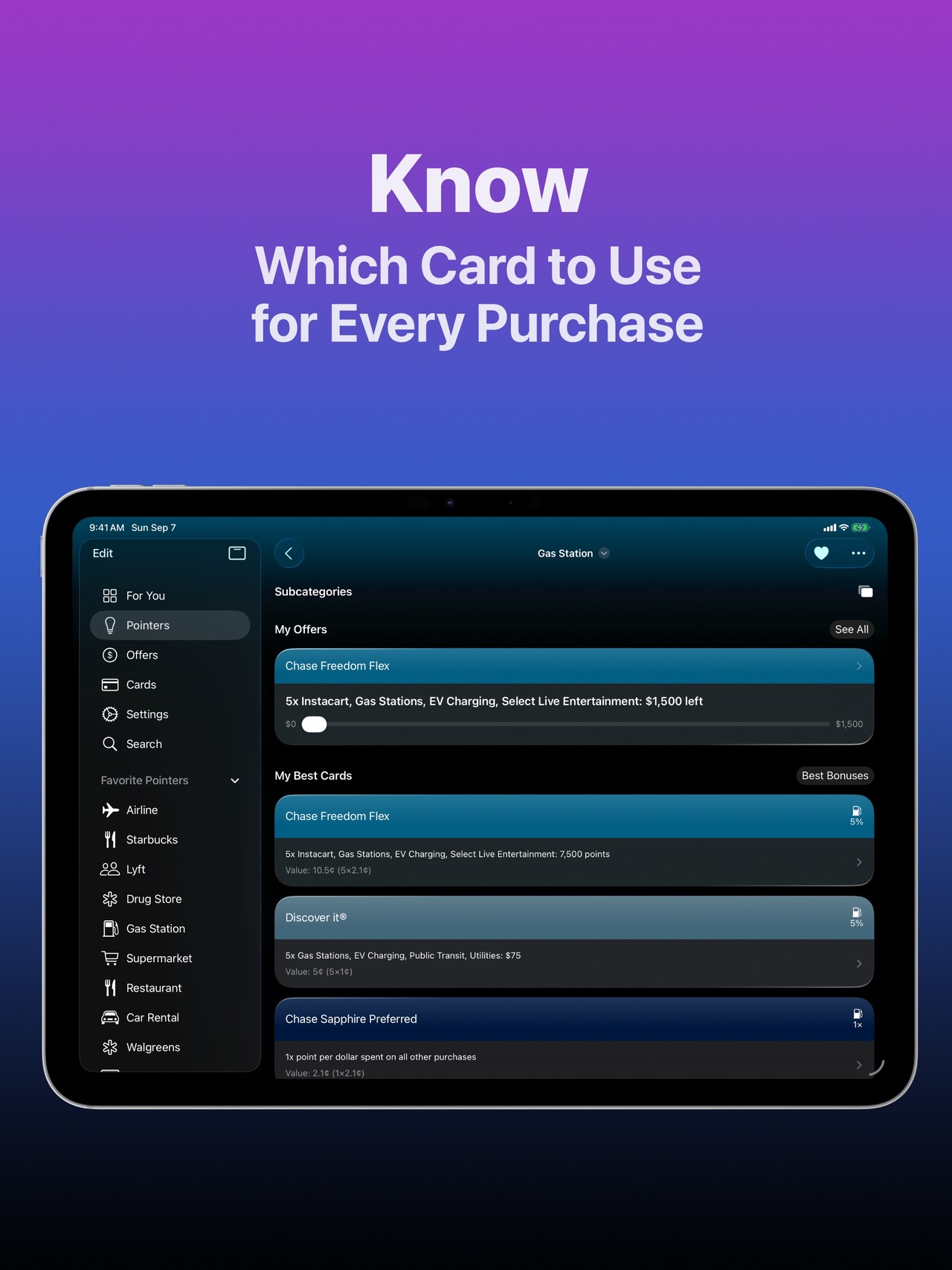 CardPointers for Credit Cards iPad screenshot 5