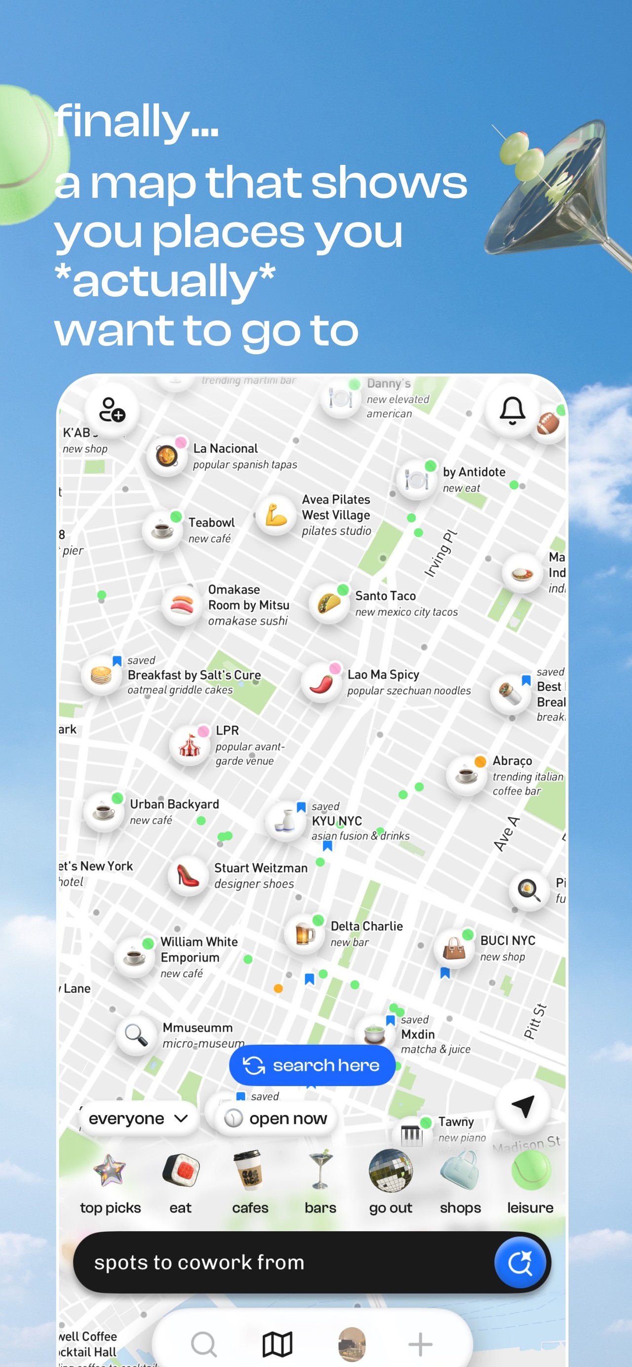 corner: curate & share places iPhone screenshot 1