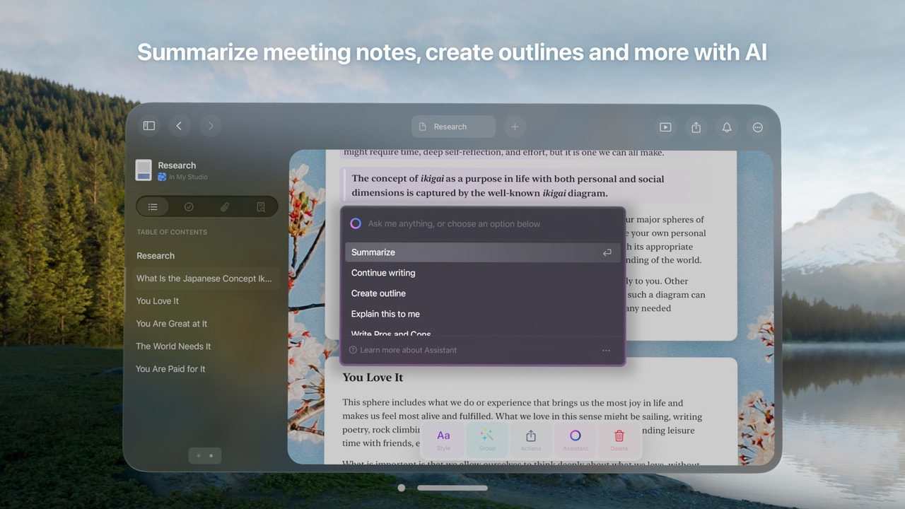 Craft: Notes, Documents, AI Apple Vision screenshot 2