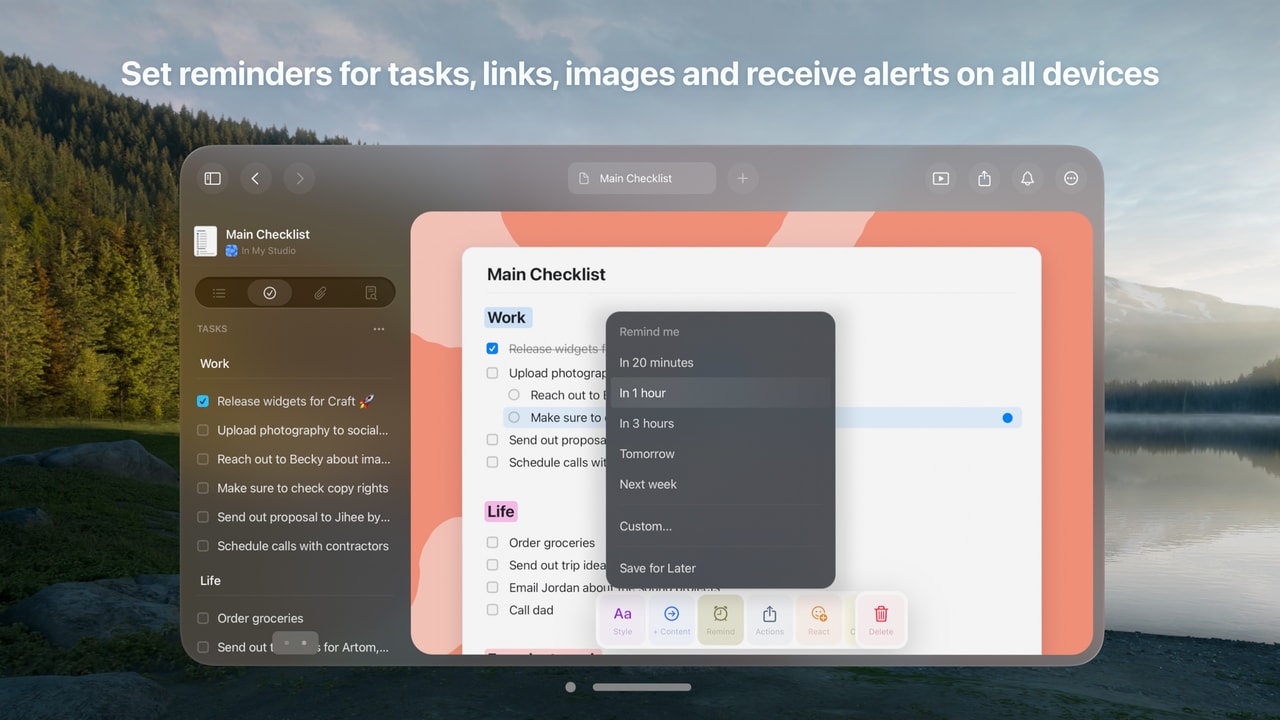 Craft: Notes, Documents, AI Apple Vision screenshot 4