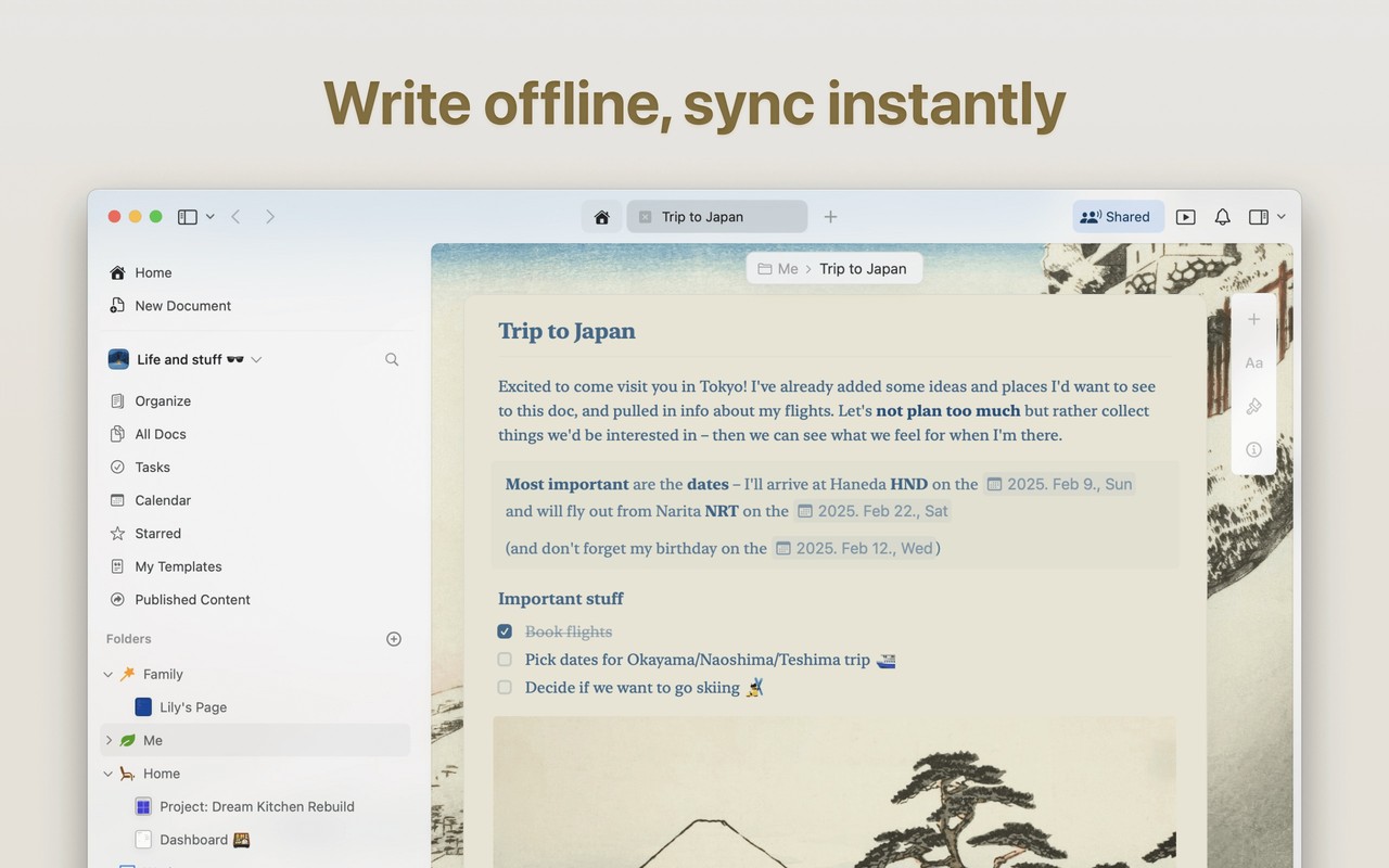 Craft: Notes, Documents, AI Mac screenshot 2