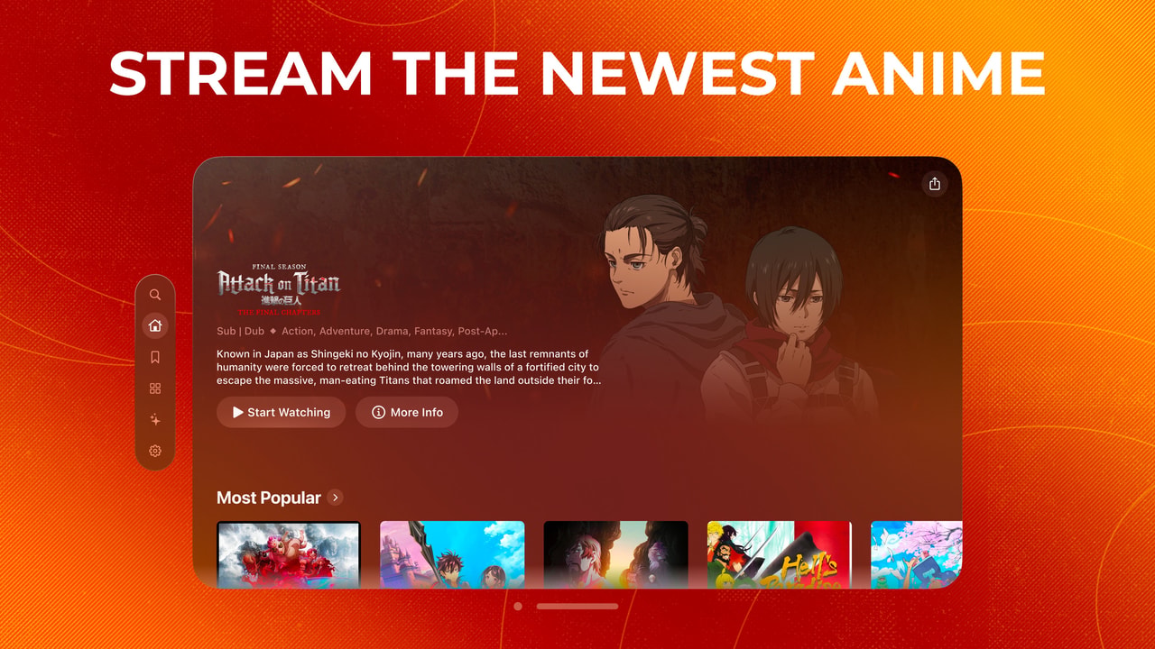 Crunchyroll Apple Vision screenshot 1