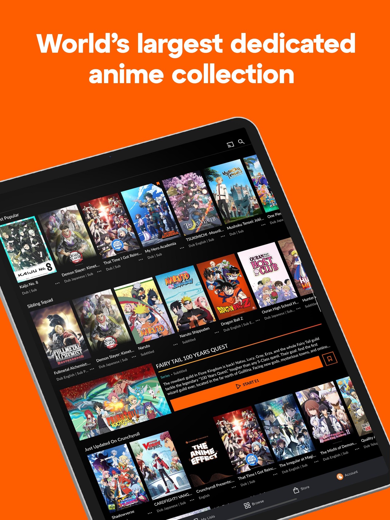 Crunchyroll iPad screenshot 1