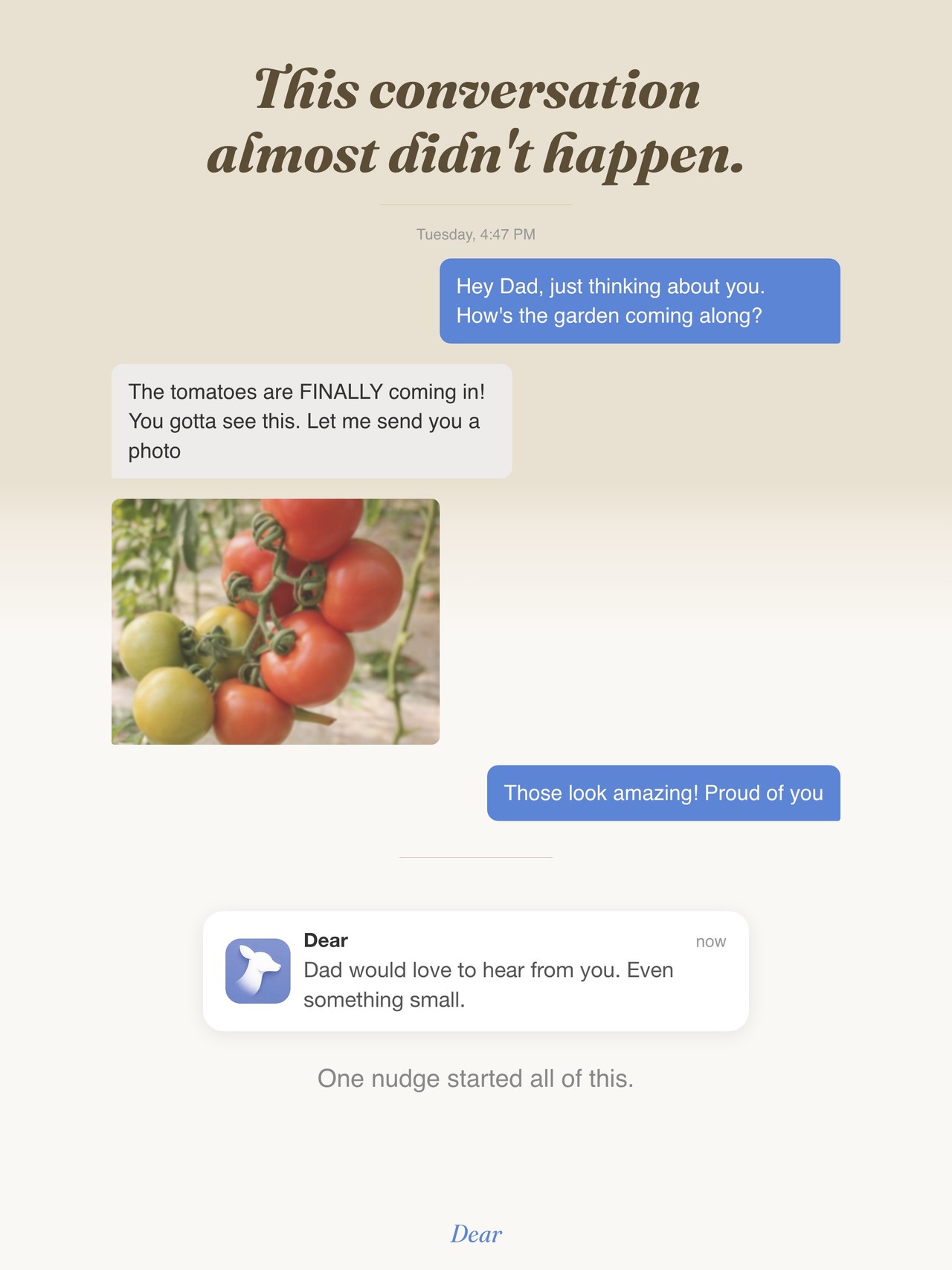 Dear: Stay in Touch iPad screenshot 1