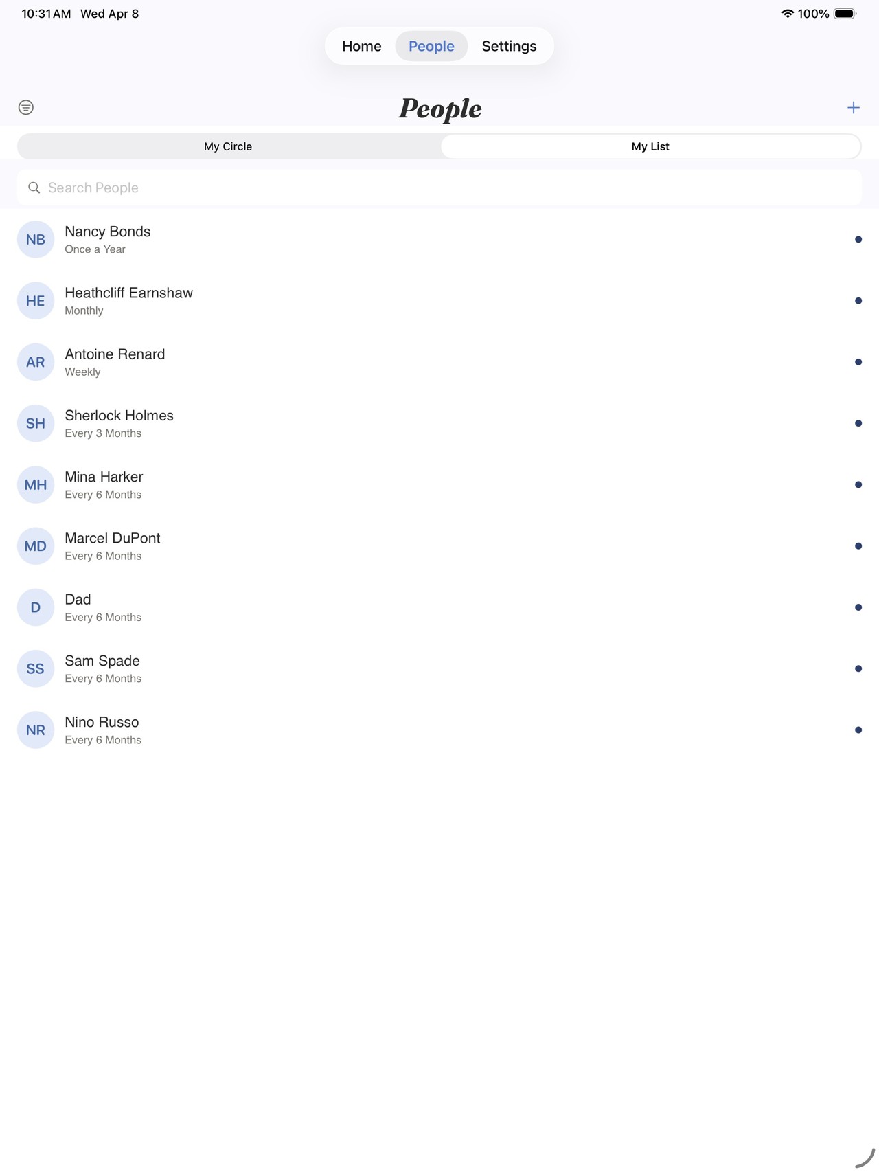 Dear: Stay in Touch iPad screenshot 3