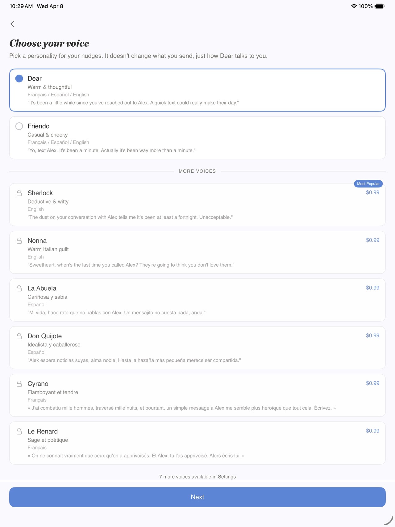 Dear: Stay in Touch iPad screenshot 4