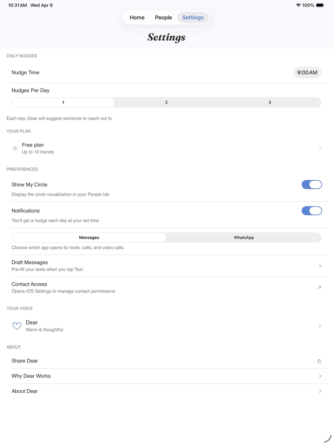 Dear: Stay in Touch iPad screenshot 5