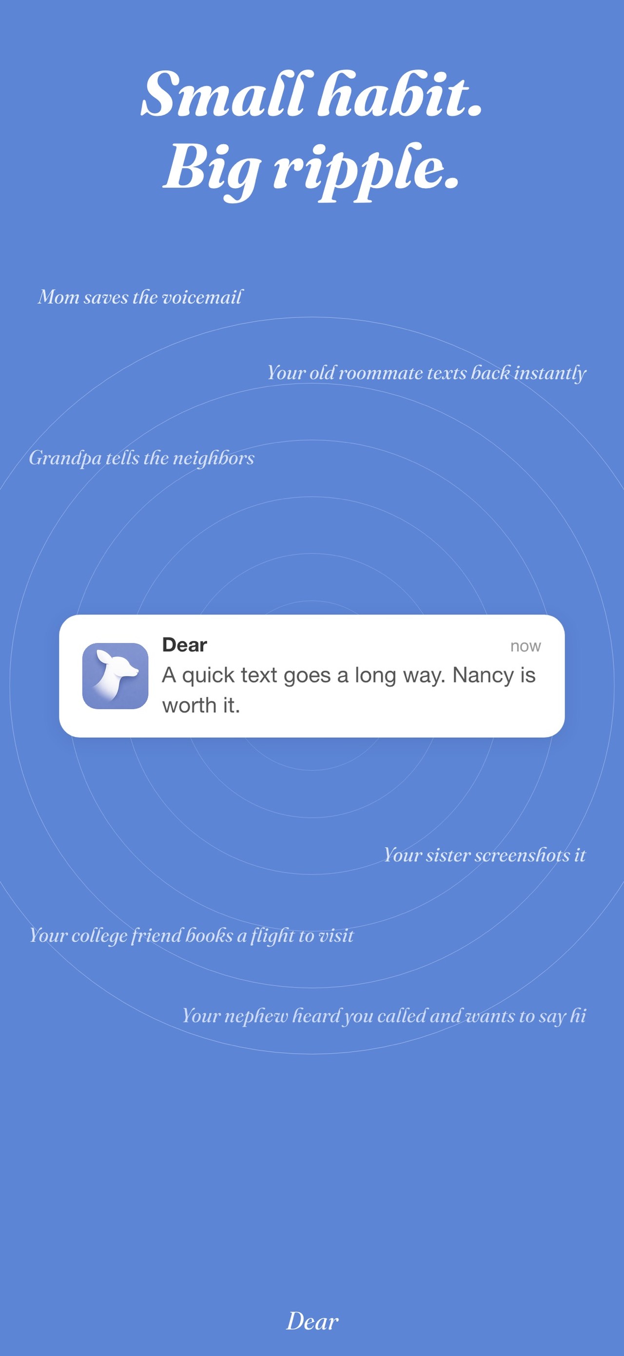 Dear: Stay in Touch iPhone screenshot 2