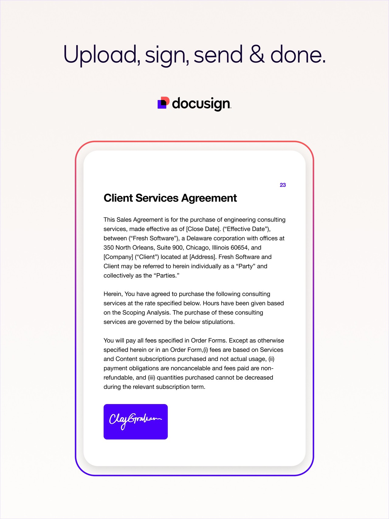 Docusign - Upload & Sign Docs iPad screenshot 1