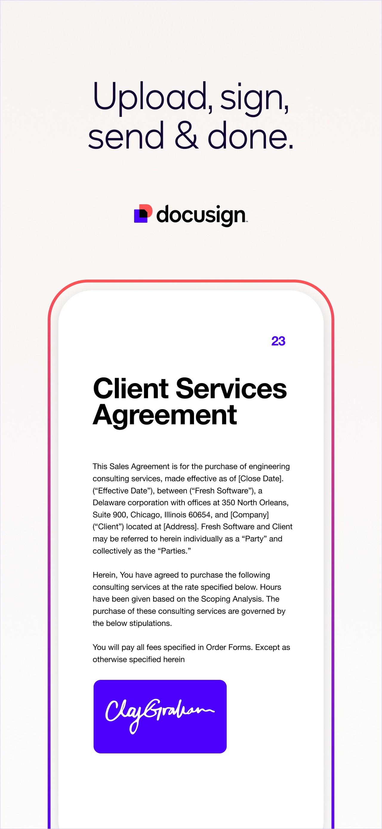 Docusign - Upload & Sign Docs iPhone screenshot 1