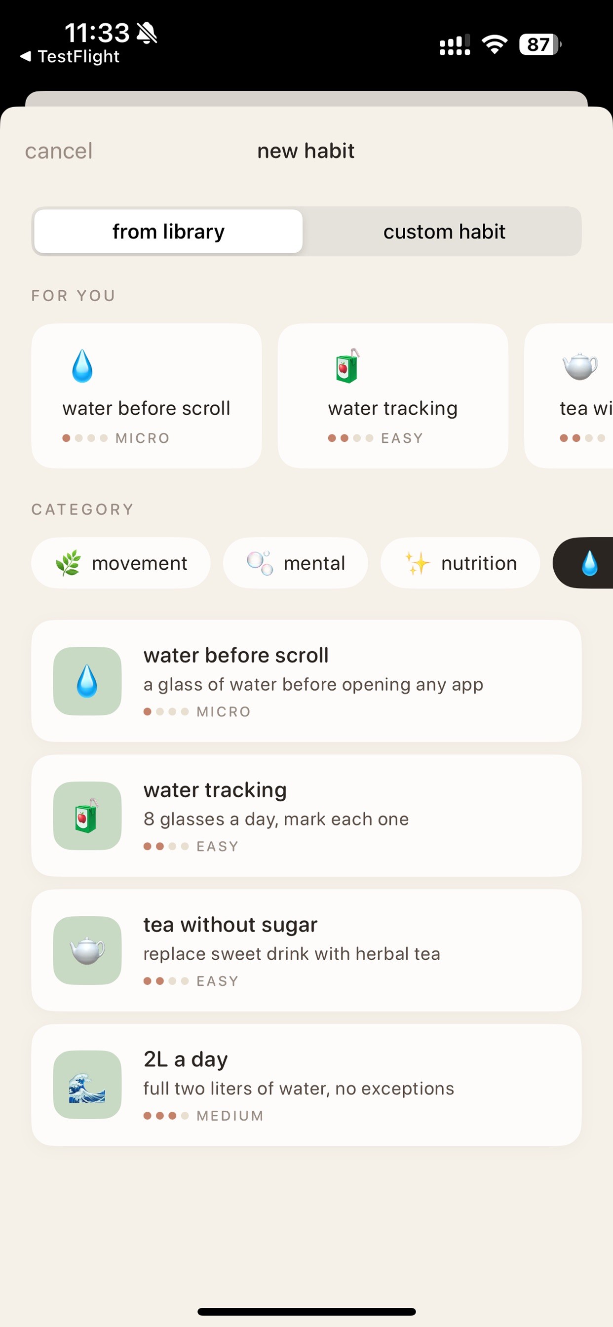 ease: habit tracker & journal iPhone screenshot 2