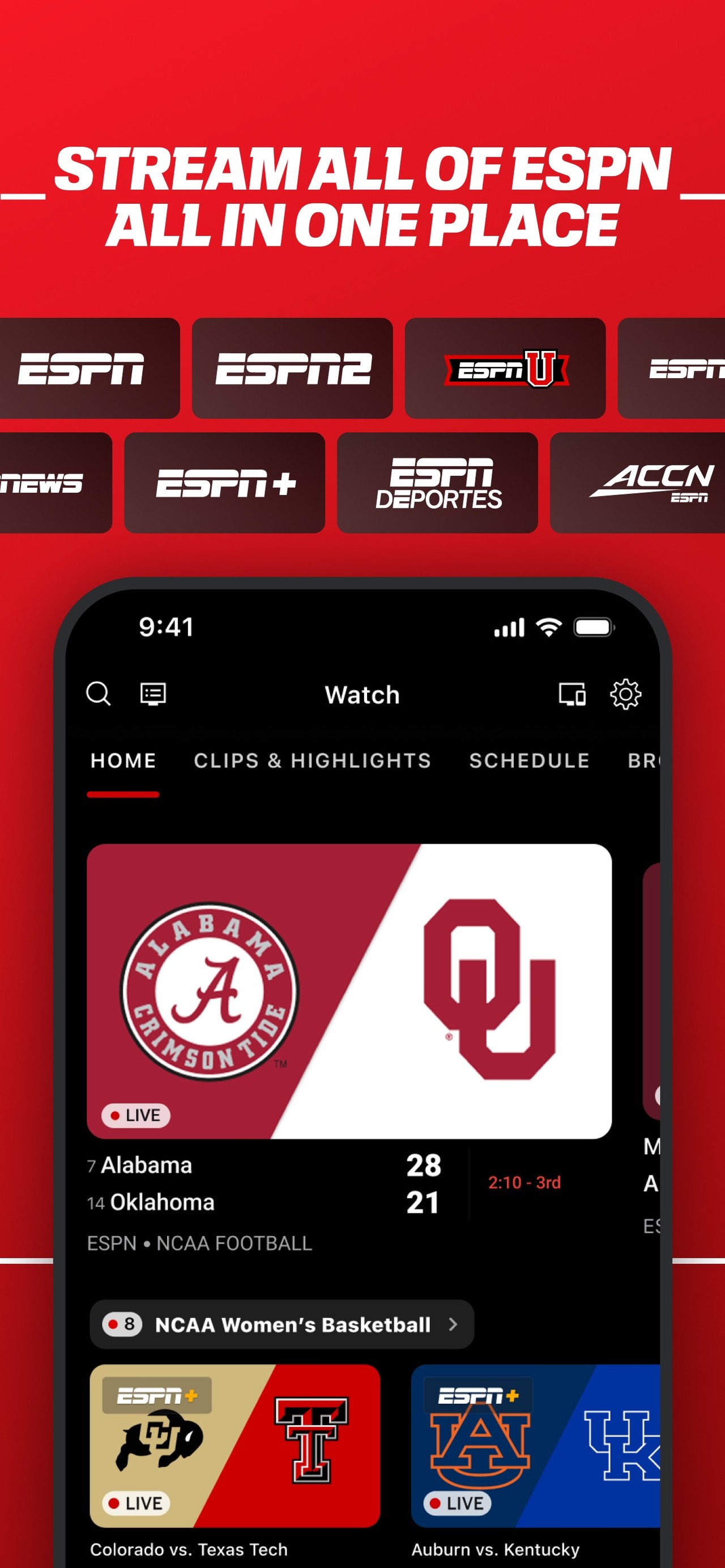 ESPN: Live Sports & Scores iPhone screenshot 2