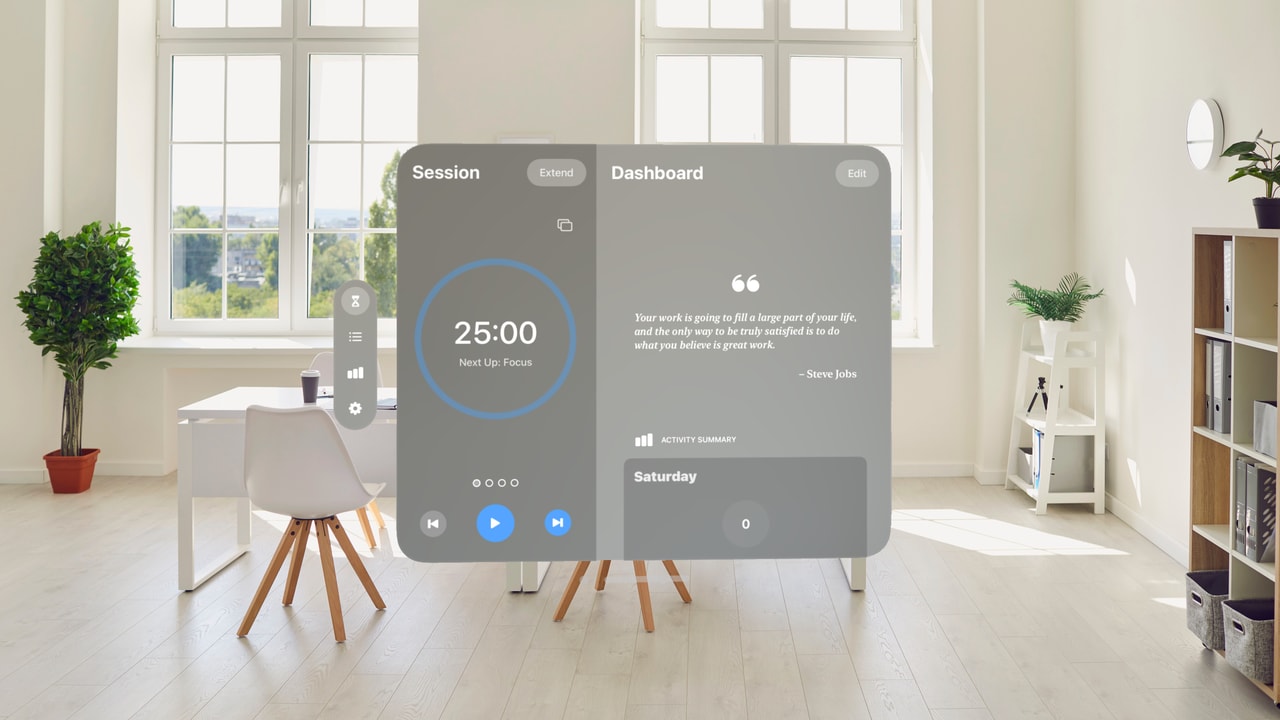 Focus - Timer for Productivity Apple Vision screenshot 1