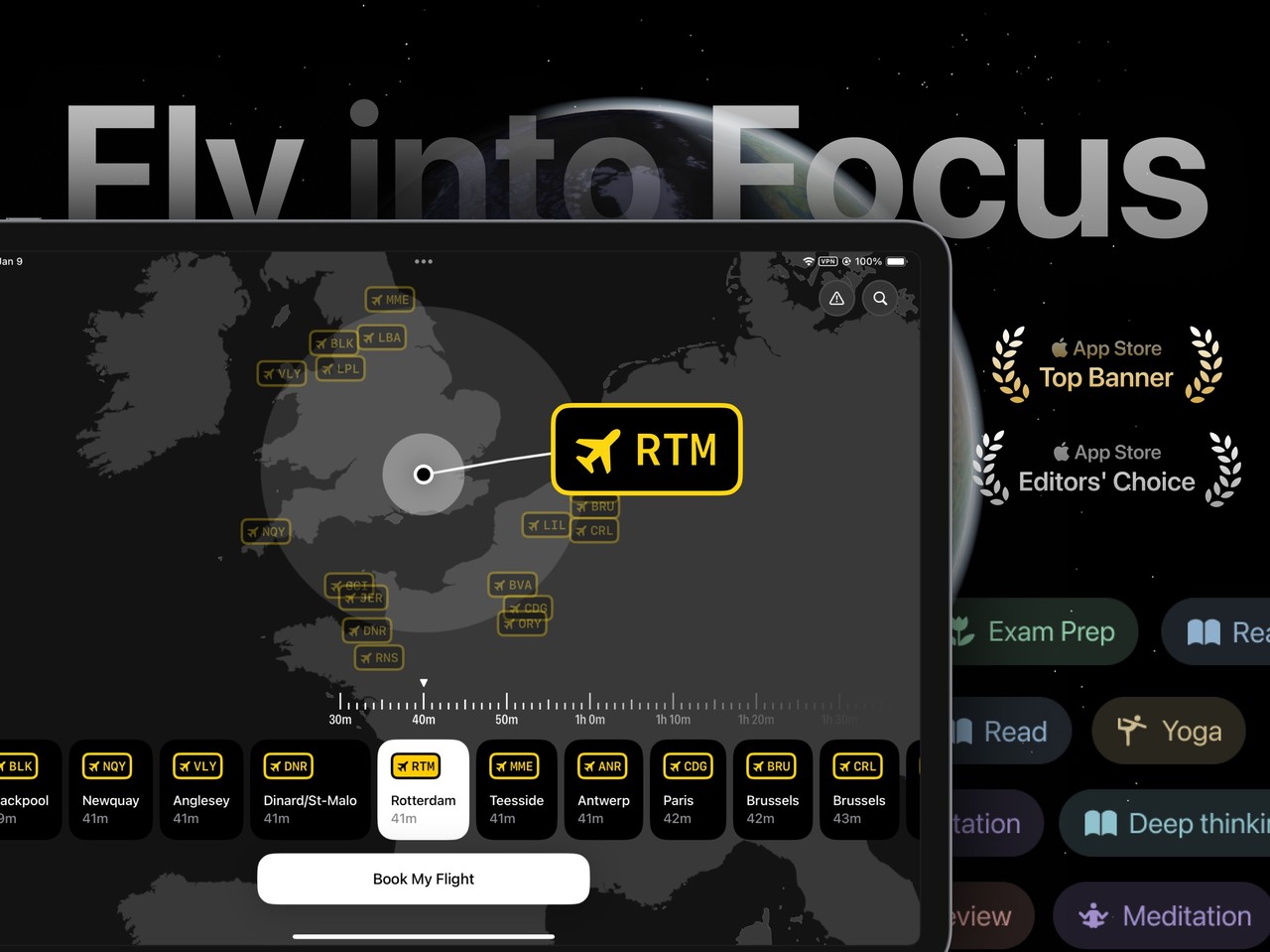 FocusFlight - Deepfocus Timer iPad screenshot 1