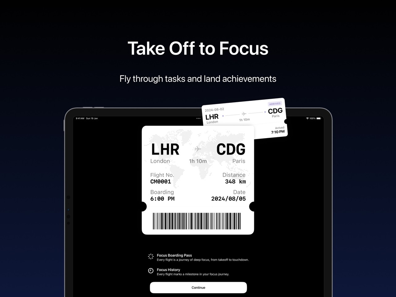 FocusFlight - Deepfocus Timer iPad screenshot 2