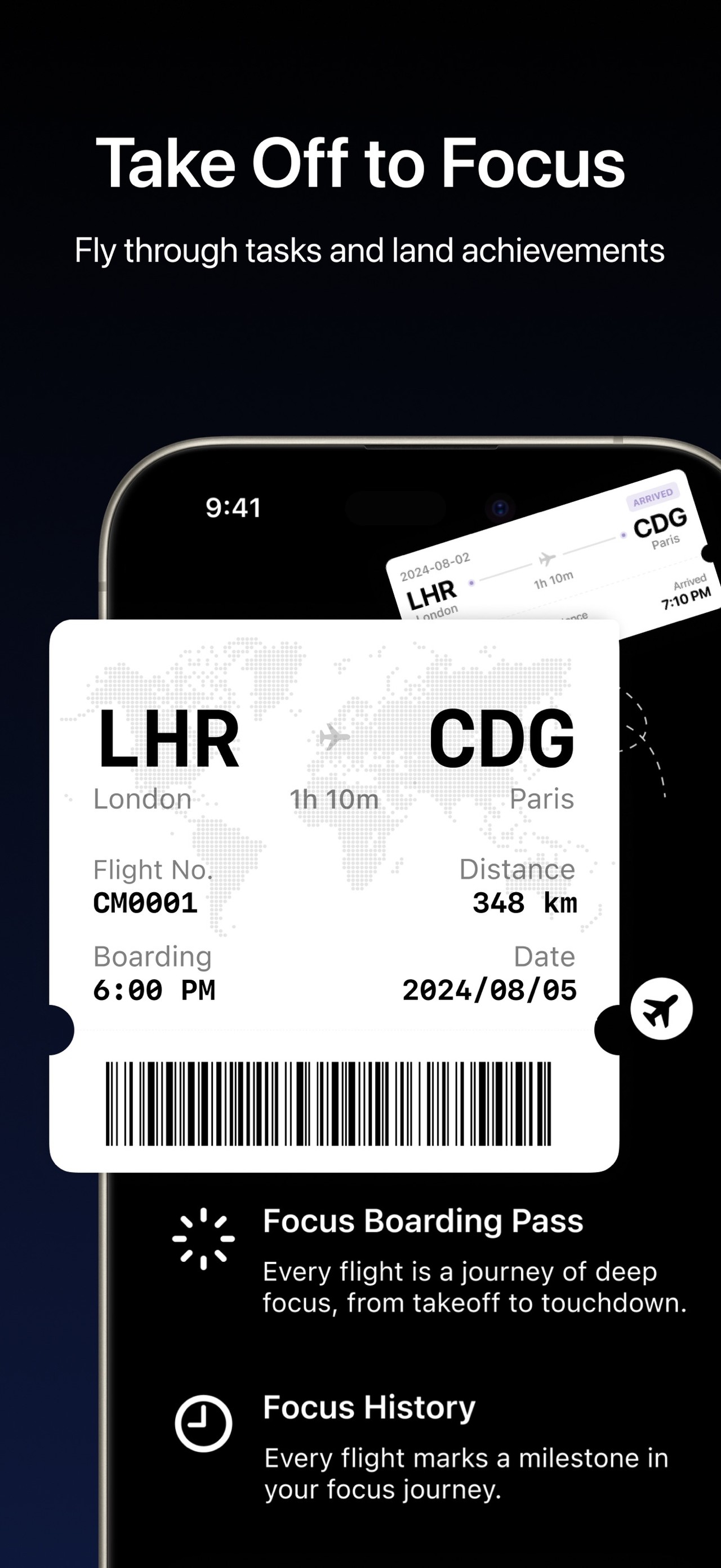 FocusFlight - Deepfocus Timer iPhone screenshot 3