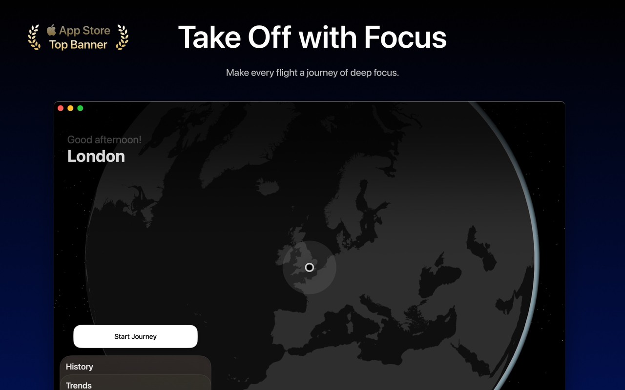 FocusFlight - Deepfocus Timer Mac screenshot 1