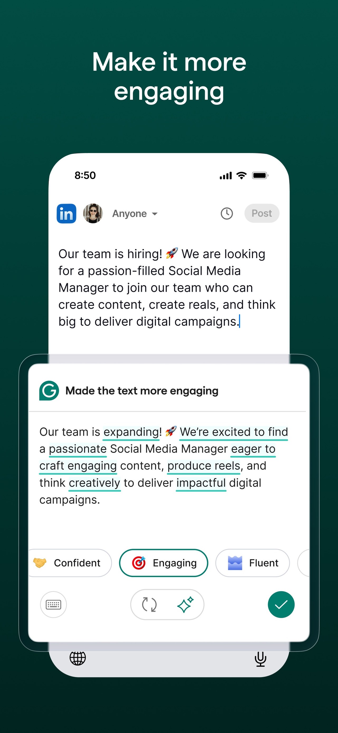 Grammarly: AI Keyboard & Notes iPhone screenshot 5