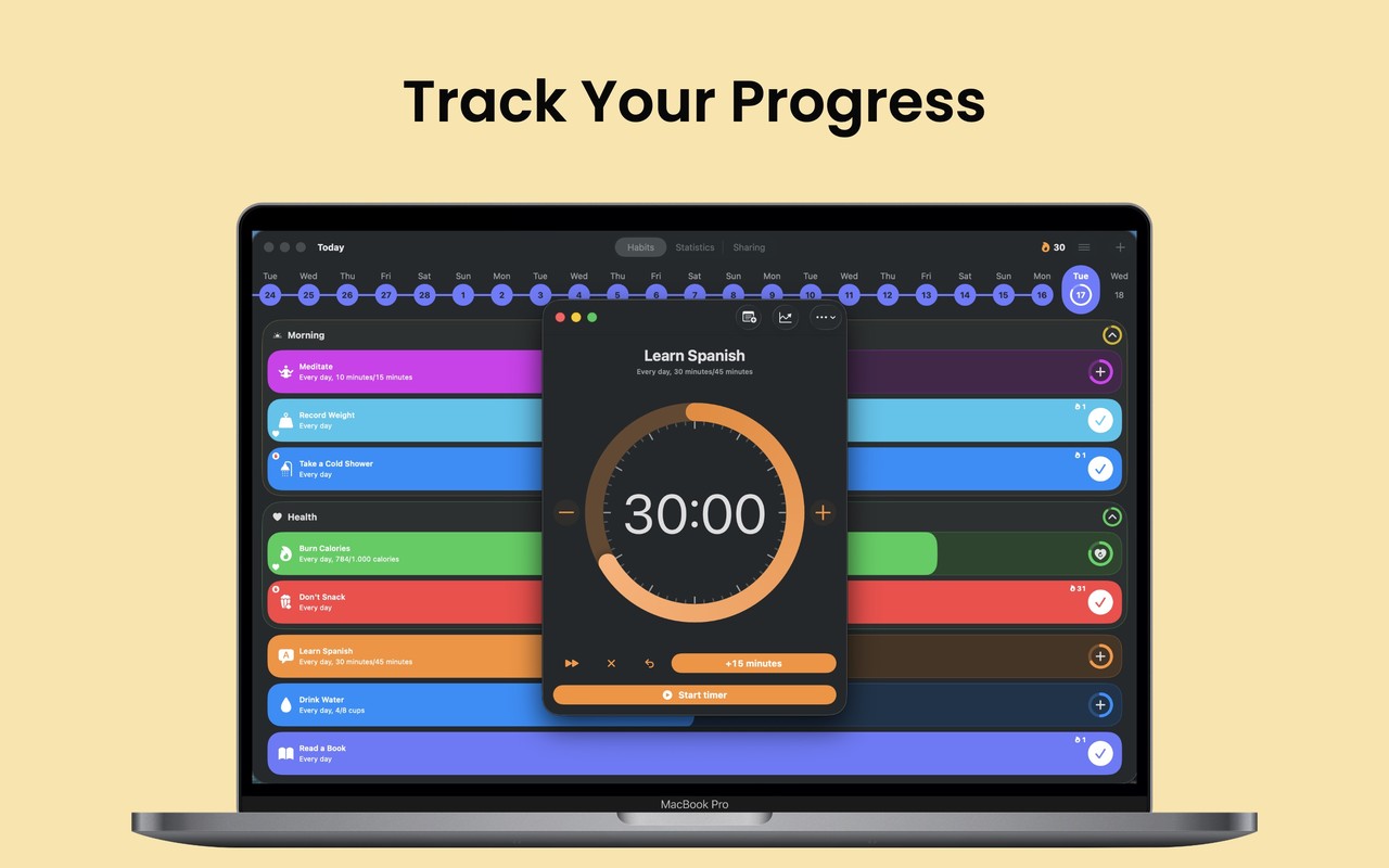 Grit: Daily Habit Tracker Mac screenshot 2