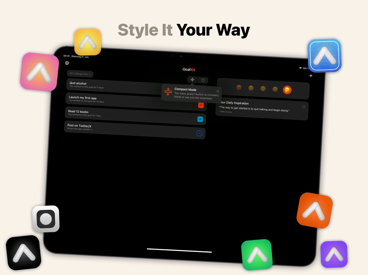 Habit & Goal Tracker – GoalKit iPad screenshot 4