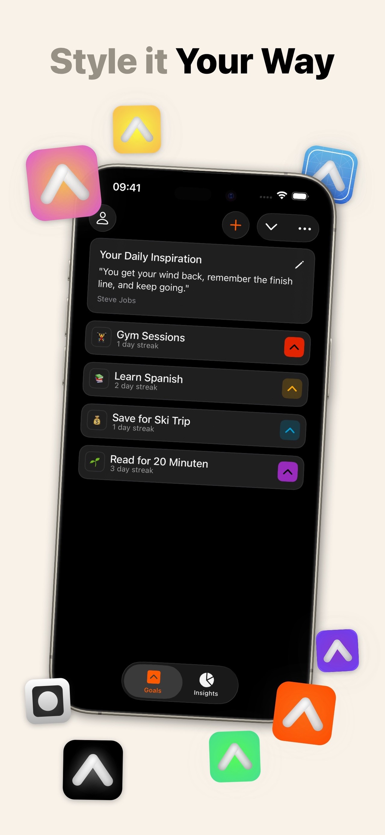 Habit & Goal Tracker – GoalKit iPhone screenshot 5