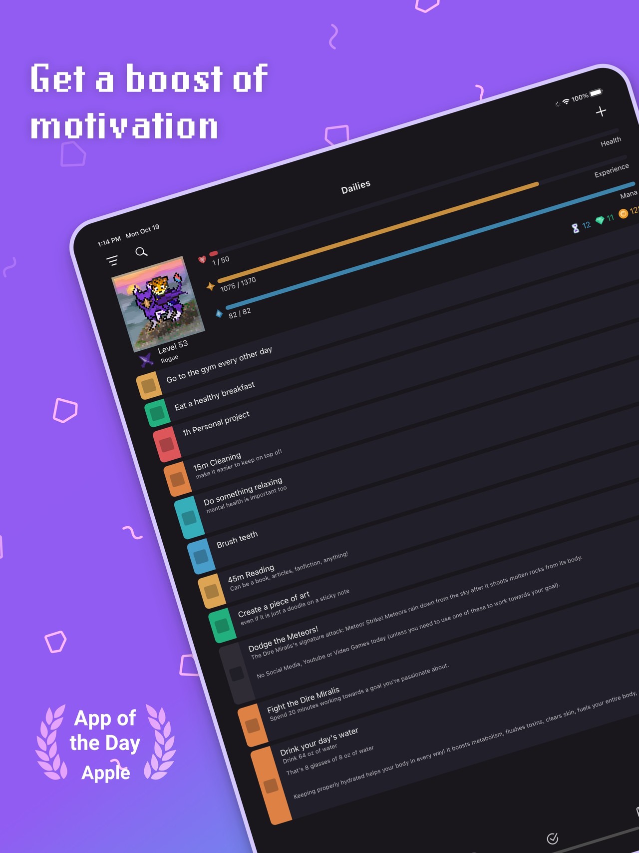 Habitica: Gamified Taskmanager iPad screenshot 1