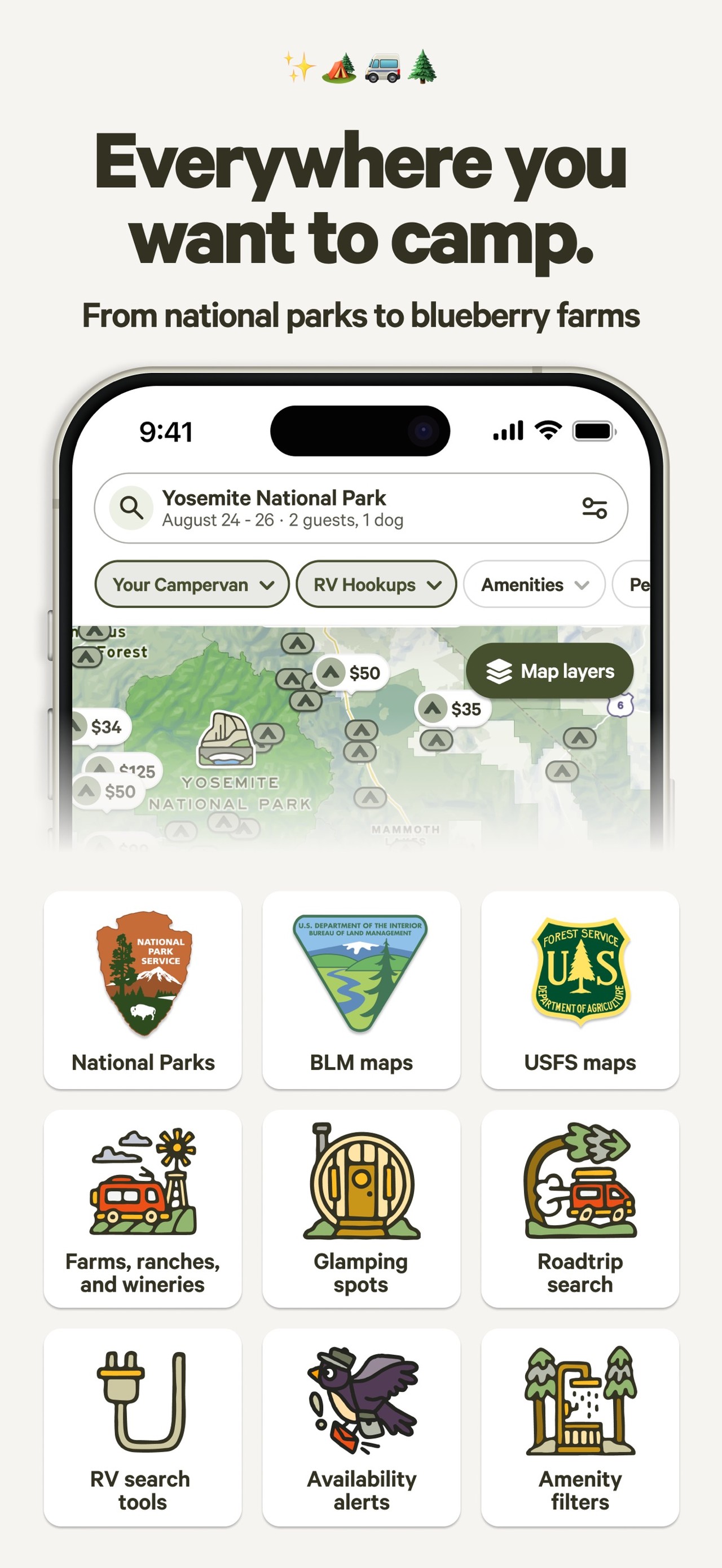 Hipcamp: Camping, RVs & Cabins iPhone screenshot 1