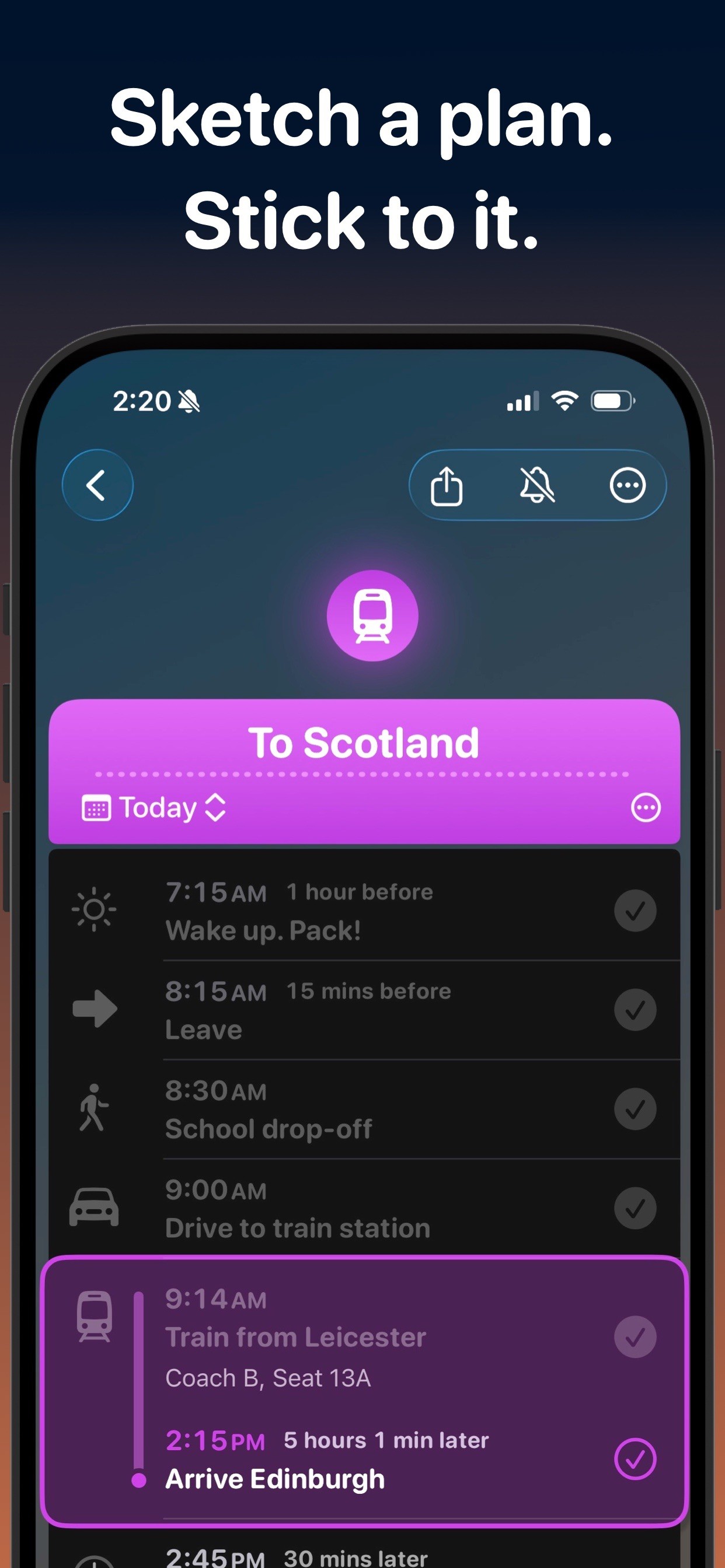 Hour by Hour: day planner iPhone screenshot 1