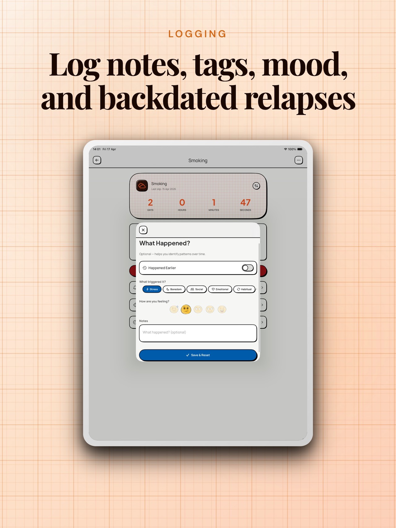 IDIDIT: Quit Habit Tracker iPad screenshot 3