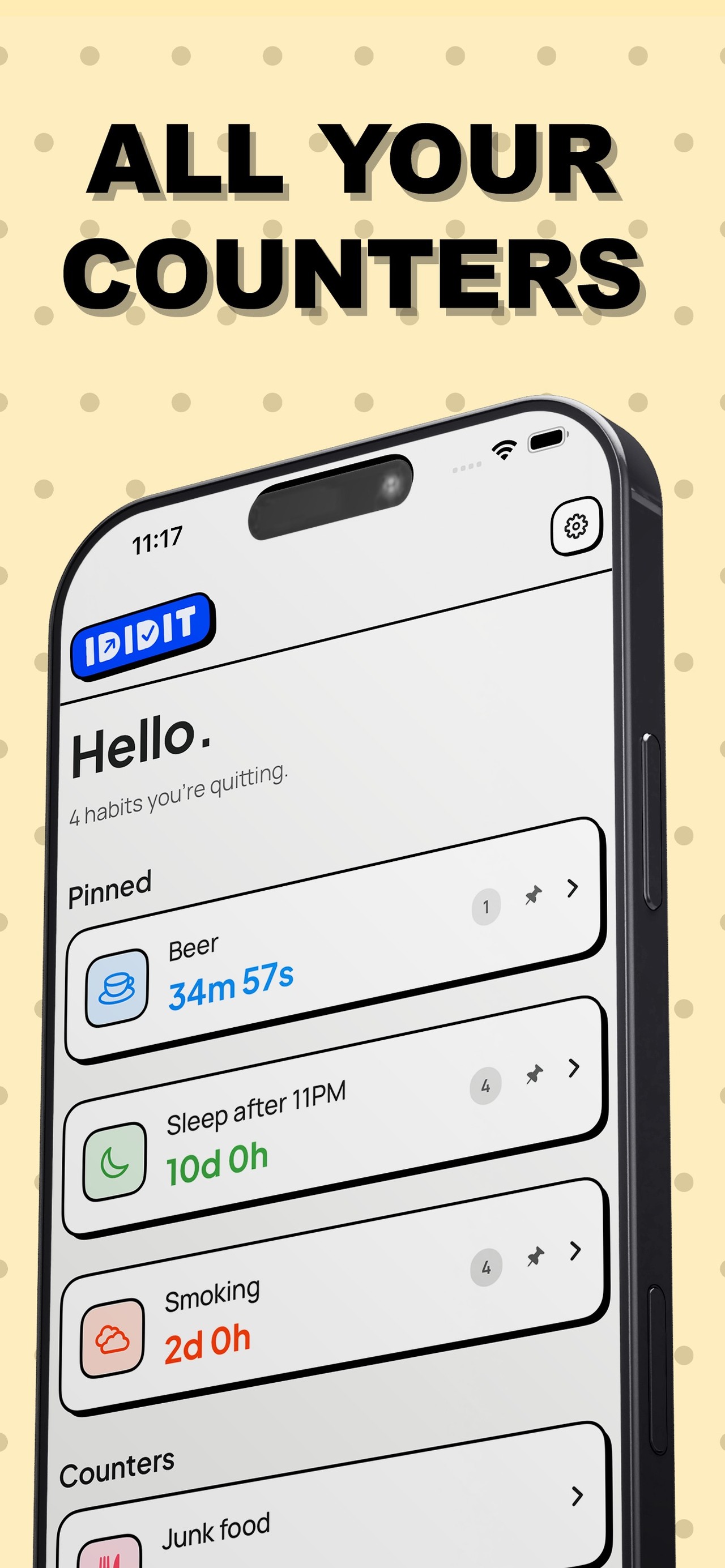 IDIDIT: Quit Habit Tracker iPhone screenshot 1