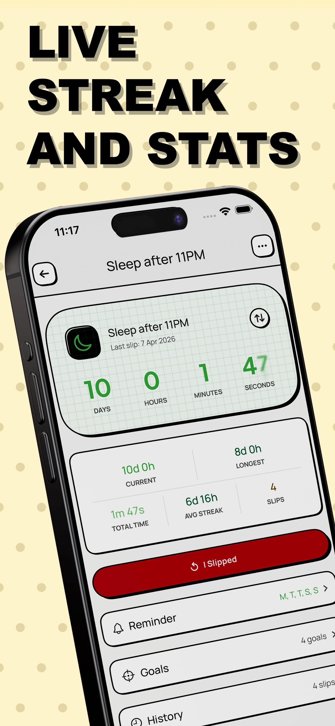IDIDIT: Quit Habit Tracker iPhone screenshot 2