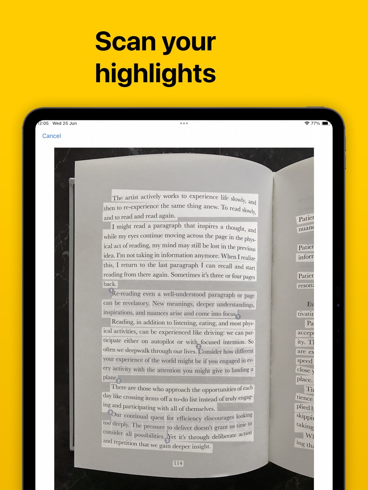 Image to text - Highlighted iPad screenshot 1