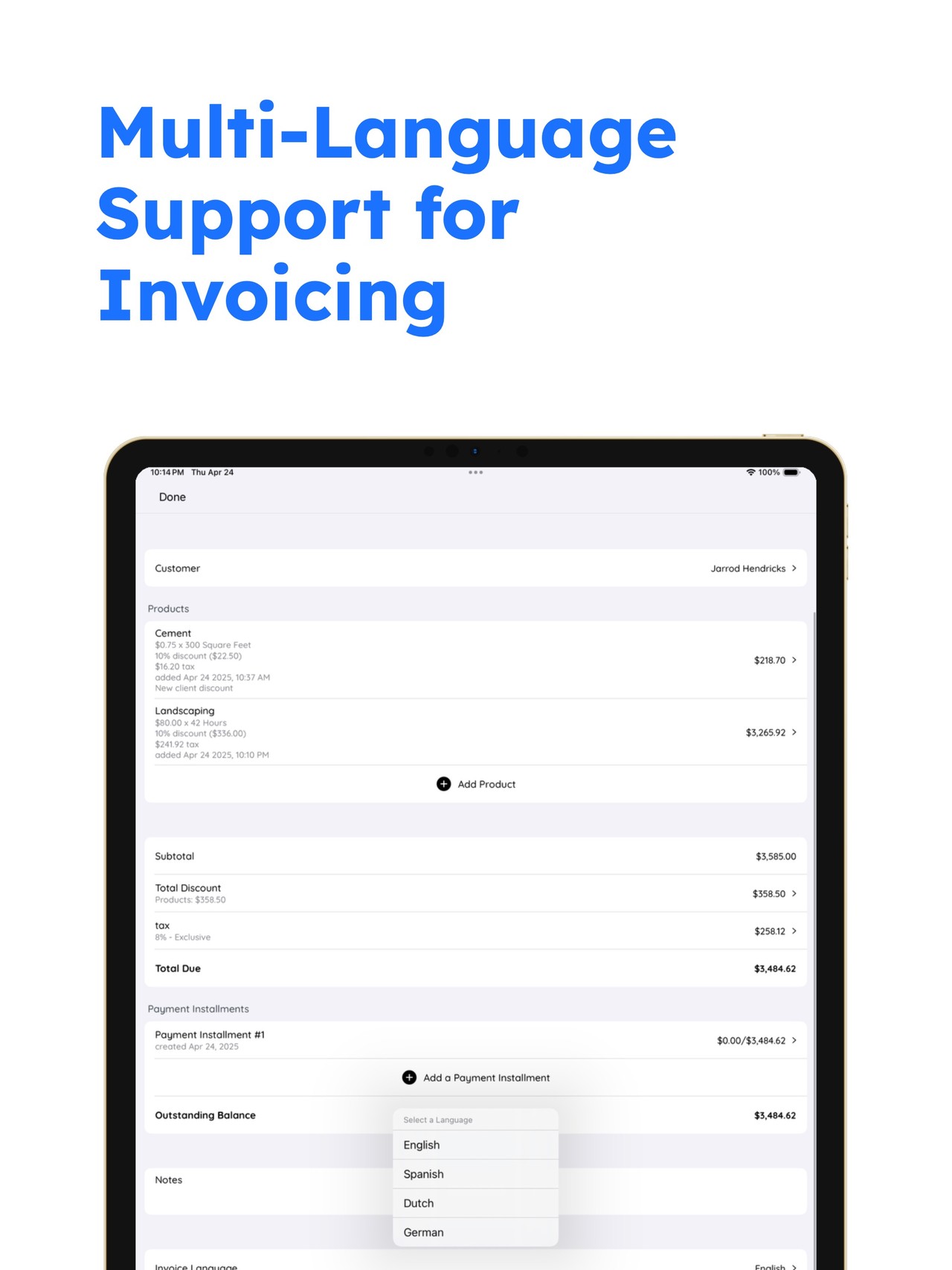 Invoice Blu : Invoice Maker iPad screenshot 4