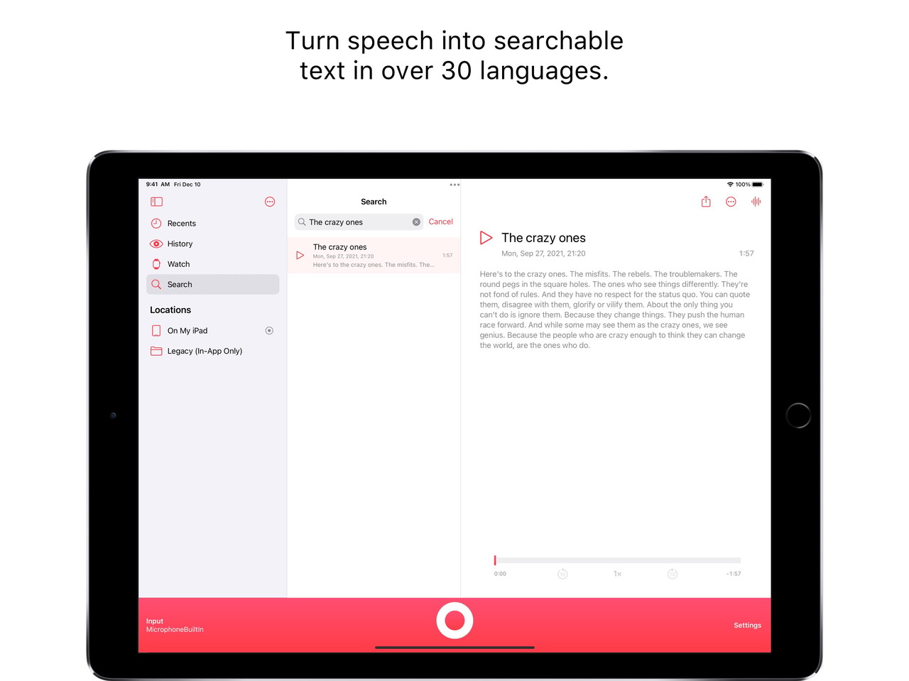 Just Press Record iPad screenshot 4