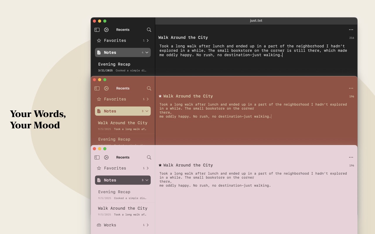 Just.txt • Plain Text Editor Mac screenshot 3