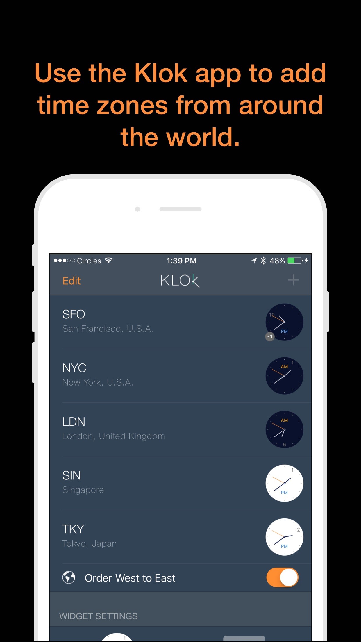 Klok - Time Zone Converter iPhone screenshot 4