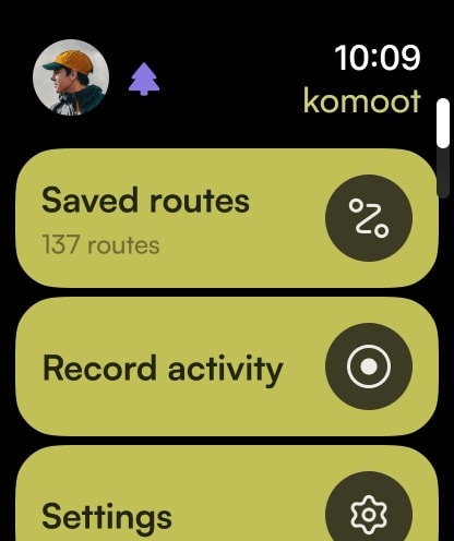 komoot - hike, bike & run Apple Watch screenshot 1