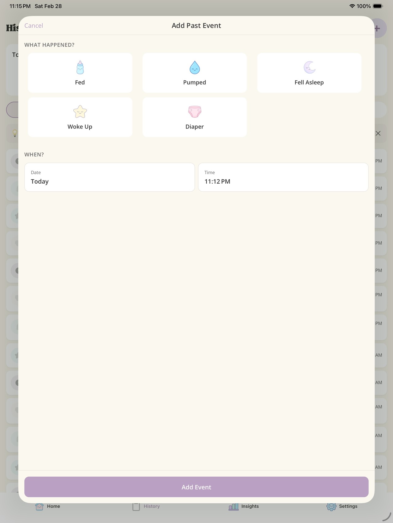LilSense - 3am Baby Tracker iPad screenshot 4
